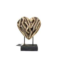 Serce z kawałków drewna stojąca 30cm